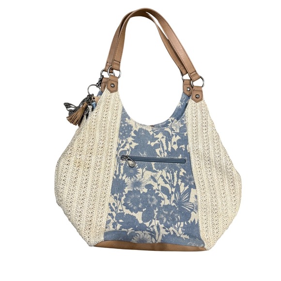 Sakroots The Sak Roma Shopper Hobo Shoulder Bag Tote Purse Woven Straw Canvas - Picture 7 of 16